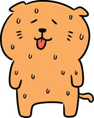 Illustration of cat in hot weather
