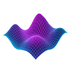 Vibrant Neon Wave Pattern with Dynamic Curves and Grids