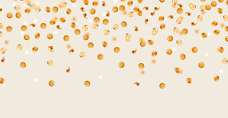 Flying money. Golden coins. Win and success design.