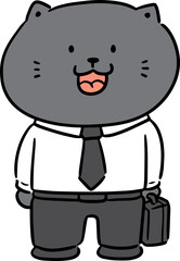 Illustration of cat teacher
