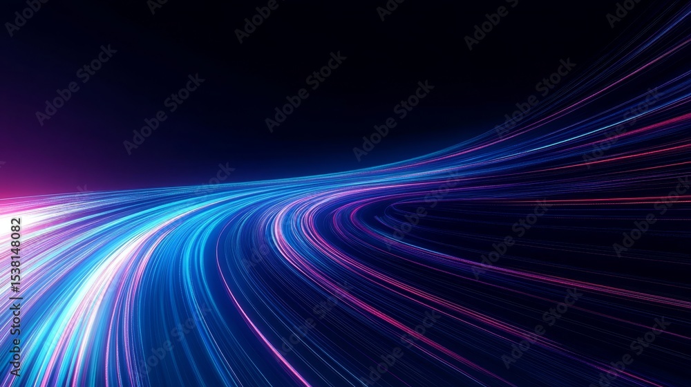 Aufkleber high-speed data and digital streaming technology abstract background with blurred light trails