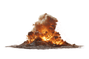 Isolated digital eruption scene