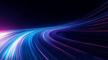 High-Speed Data and Digital Streaming Technology Abstract Background with Blurred Light Trails