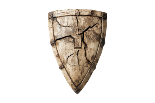 Indoor museum ancient shields