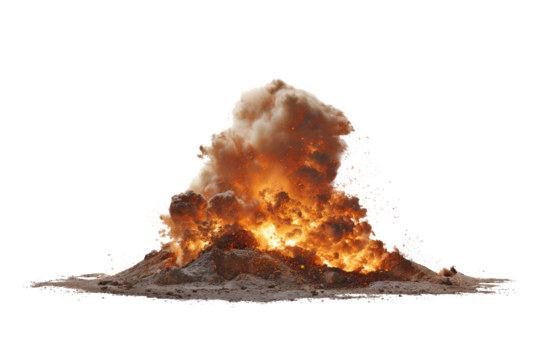 Isolated digital eruption scene