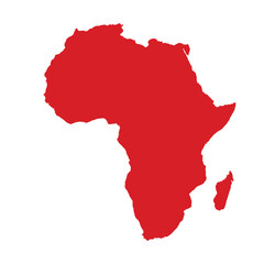 Obraz premium Map of Africa, sign silhouette. World Map Globe. Vector Illustration isolated on transparen background. African continent.