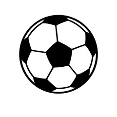 Fototapeta premium A simple black and white illustration of a soccer ball with pentagons and hexagons