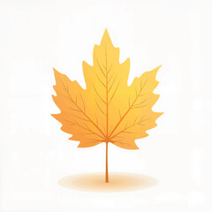 Fototapeta premium Golden maple leaf illustration isolated on white, autumn symbolism