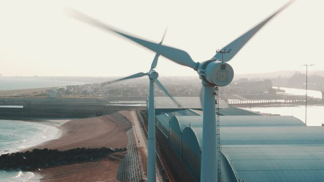 Aerial of the commercial port of Shoreham