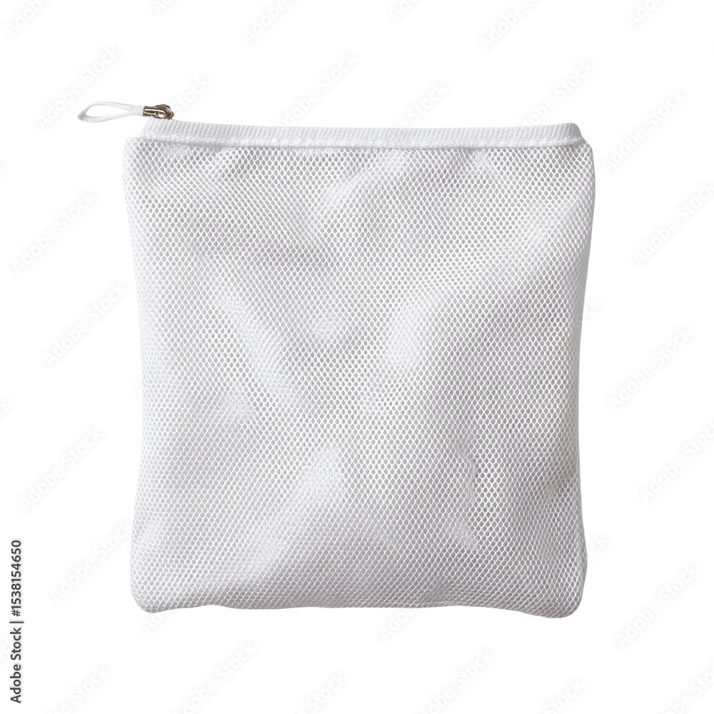 Poster white mesh zipper bag for organizing small items in travel or daily use, versatile and lightweight d