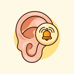 cartoon vector illustration of tinnitus