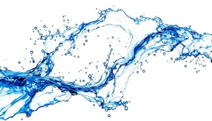 Aqua Splash: Dynamic water splash in motion, creating an abstract design with various sizes of droplets and splashes. 