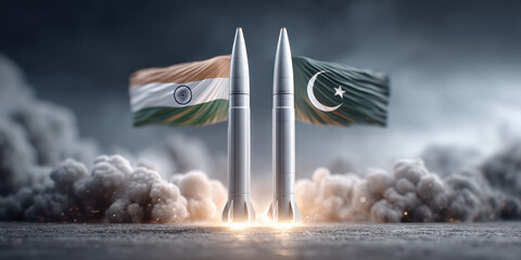 missiles launching with indian flag