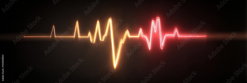 Poster heartbeat monitor line transitions into risk meter indicating minimal upper zone
