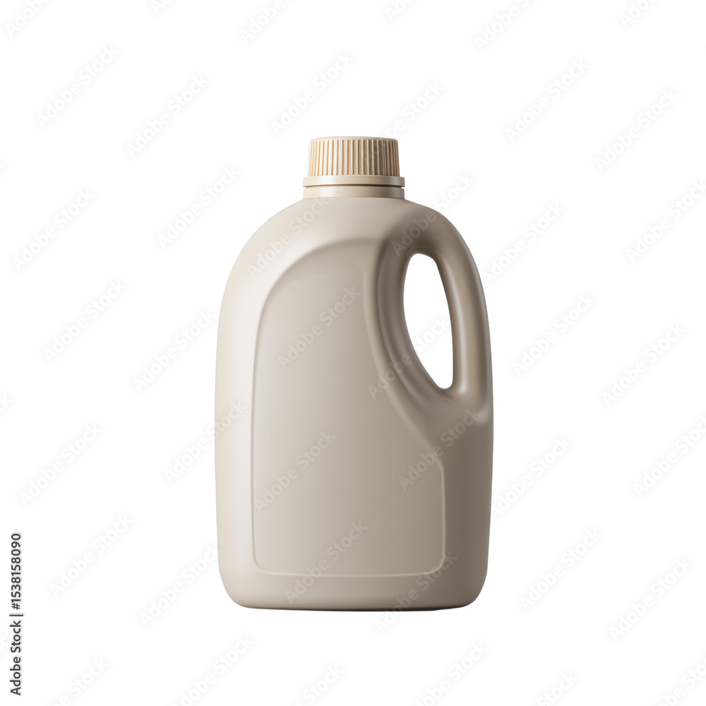 Poster plain white plastic container with handle isolated on a white background suitable for various liquid