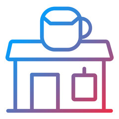 Coffee Shop Line Icon Style