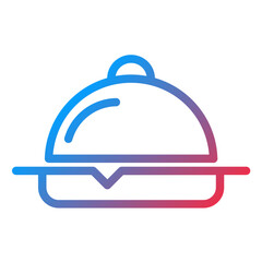 Food Tray Line Icon Style
