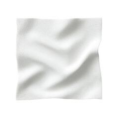 White Fabric Square with Soft Texture and Natural Creases for Background or Design Use in Various Projects Transparent background or png