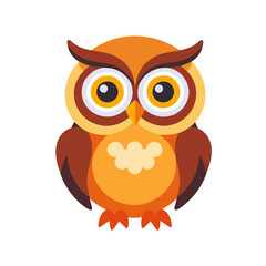 Naklejka premium Cute Cartoon Owl Illustration Design Graphic