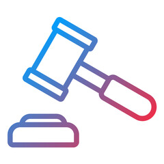 Gavel Line Icon Style