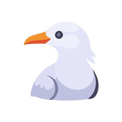 Obraz premium Cartoon Seagull Illustration Isolated White Background