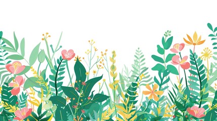White Background Herbaceous and Floral Plants – a fresh and natural visual. The white background highlights the delicate details of herbaceous and floral plants, creating a clean and elegant botanical