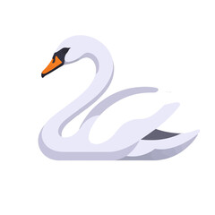 Naklejka premium Elegant Swan Illustration White Bird Waterfowl Symbol Graceful Animal