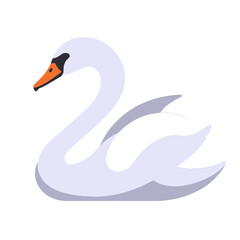 Fototapeta premium White Swan Illustration Elegant Bird Waterfowl Symbol Graceful Animal