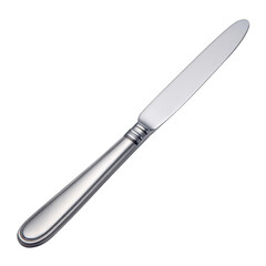 Fototapeta premium Stainless Steel Butter Knife with Elegant Design for Dining and Kitchen Use, Isolated on White Background Transparent background or png