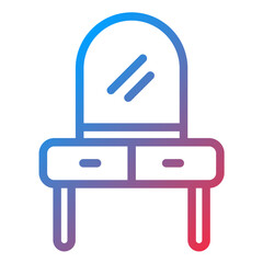 Dressing Table Line Icon Style