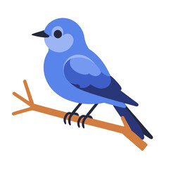 Obraz premium Bluebird Sitting On Branch Illustration