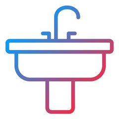Fototapeta premium Sink Line Icon Style