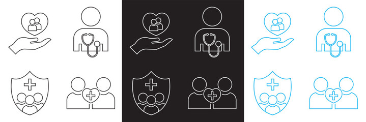 Public health icon. Vector for websites, mobile interfaces, presentations, banner, visual branding etc. Vector illustration. isolated on white and black background. EPS 10