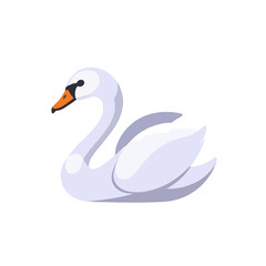 Fototapeta premium Elegant Swan Illustration White Bird Graceful Waterfowl Symbol