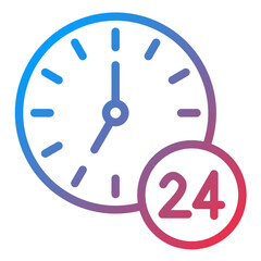 Working Hours Line Icon Style