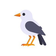 Obraz premium Cute Cartoon Bird Illustration Isolated White Background