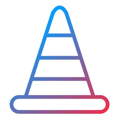 Traffic Cone Line Icon Style