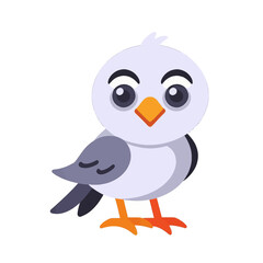 Obraz premium Cute Cartoon Bird Character Illustration