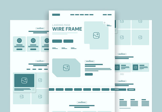 Architecture Wireframe Landing Page UI Design Layout