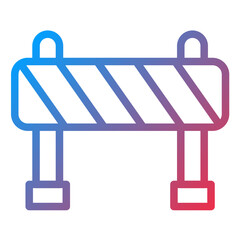 Road Barrier Line Icon Style