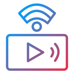 Live Stream Line Icon Style