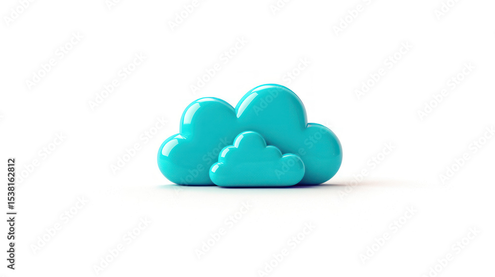 Poster blue clouds in bright minimalistic style for modern design projects and creative backgrounds in digi