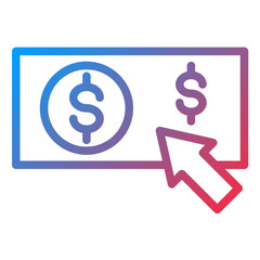 Obraz premium Pay Per Click Line Icon Style