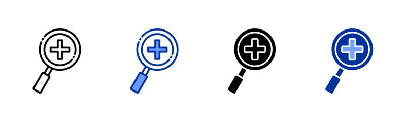 Obraz premium Zoom icon sheet multiple style collection