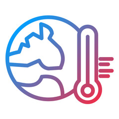Global Warming Line Icon Style