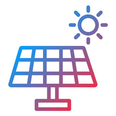 Solar Panel Line Icon Style