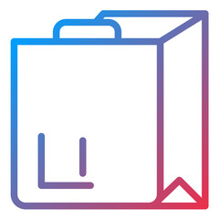 Paper Bag Line Icon Style