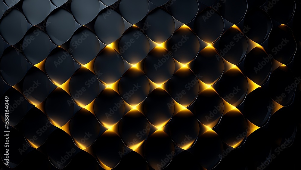 Poster abstract black and gold patterned round scale effect background