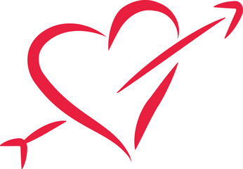 Heart with Arrow.  Love Sign.