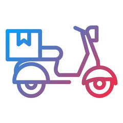 Delivery Scooter Line Icon Style